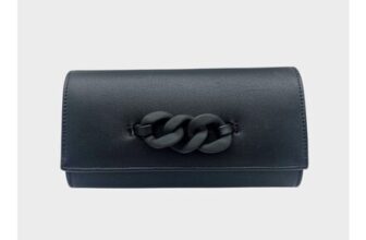 Black Faux Leather Clutch Bag