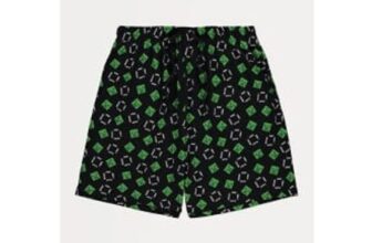 Black Minecraft Jersey Lounge Shorts