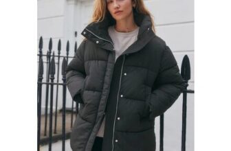 Black Shower Resistant mid Length Padded Coat