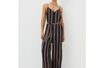 Black Stripe Strappy Jumpsuit – 18