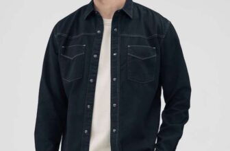 Black Twin Pocket Western Style Long Sleeve Shirt ( S-4XL ) Free C&C