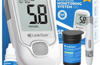 Blood Glucose Monitor Kit with 50 Test Strips, 50 Lancets, 1 Glucometer, 1 Lancing Device, 1 Control Solution – Sold by LinkSun FBA