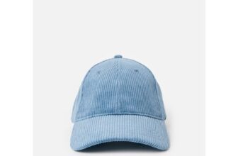 Blue Corduroy Cap Hat with Heart Motif