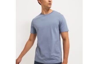 Blue Crew Neck Short Sleeve T-Shirt