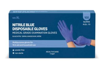 Blue Disposable Nitrile Gloves, Powder-Free, Latex-Free, Pack of 100 – S / M / XL