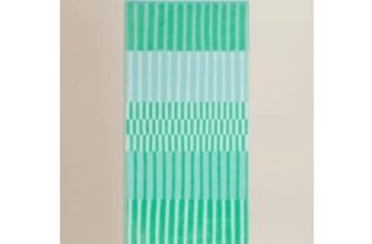 Blue & Green Broken Stripe Cotton Beach Towel