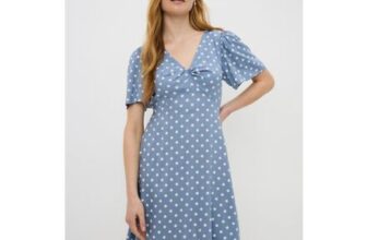 Blue Polka Dot Mini Tea Dress