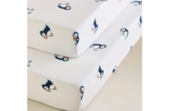 Blue Puffin Cotton Jersey Cot Bed Fitted Sheets – Set of 2