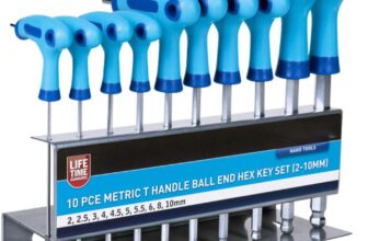Blue Spot Tools 12186 10 Piece Metric T Handle Ball End Hex Key Set (2-10mm)