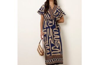 Blue Vanilla Navy Dress with Abstract Print