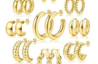 BodyBonita 14K Gold Plated Small Hoop Earrings, Hypoallergenic