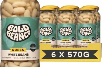 Bold Bean Queen White Beans 6 x 570g High Protein & Fibre Ready to Eat Vegan, Gluten Free Pantry Staple