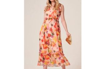 Bold Floral Shimmer Print Strappy Midaxi Dress