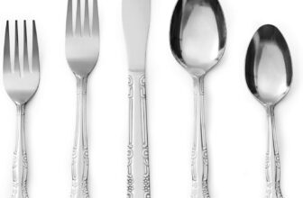 Bon Flora 20-Piece Stainless Steel Flatware Silverware Cutlery Set, Include Knife/Fork/Spoon, Dishwasher Safe, Service for 4