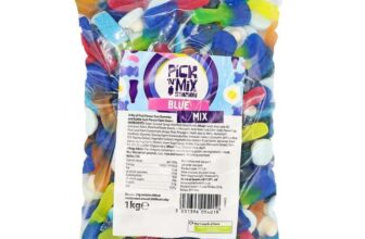 Bonds of London – 1Kg – Pick n Mix Station Blue Mix, Large Retro Chewy Sweets