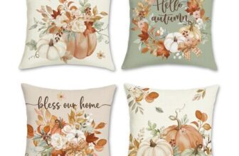 Bonhause Autumn Pumpkin Cushion Covers 45×45 Cm Set of 4