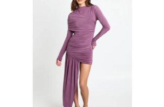 Boohoo High Neck Drape Mini Dress