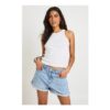 Boohoo Petite Denim Mom Short