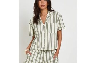 Boohoo Premium Linen Stripe Shorts