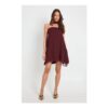 Boohoo Scarf Detail Trapeze Mini Dress