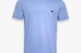 Boss Pure Cotton Crew Neck T-Shirt in Blue – Free Click and Collect