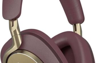 Bowers & Wilkins Px8 Wireless ANC Headphones, Noise Cancelling Over-Ear Bluetooth, High-Resolution Audio – Burgundy, Black and green