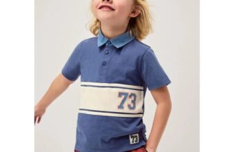 Boys Chambray Collar Polo Shirt Blue 2 – 12 Yrs