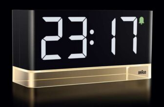 Braun Digital Alarm Clock, Extra Large LED Display, Touch Snooze Zone, Quick Set, Adjustable Night Light, Beep Alarm, Black, BC27B