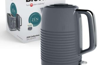 Breville Zen Grey Electric Kettle 1.7L 3kW Fast Boil Grey & Silver Chrome VKT250