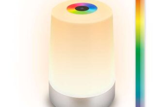Briloner – Rechargeable LED Table Lamp, RGB IP44, Nightlight with Touch Control, Dimmable, Replaceable Battery, LED Bedside Table Light