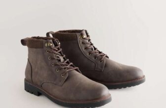 Brown Borg Lined Cord Trim Boots – Sizes 7/8/9/10 Free C&C