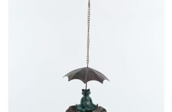 Brown Frog Umbrella Birdfeeder 15x15cm