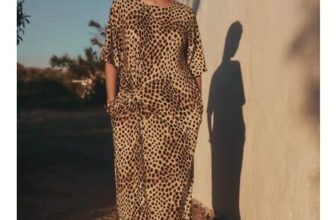 Brown Leopard Print Jersey Twist T-Shirt Summer Dress