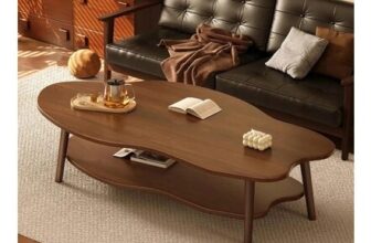 Brown Ventryn 2-Layer Coffee Table with Storage Shelf