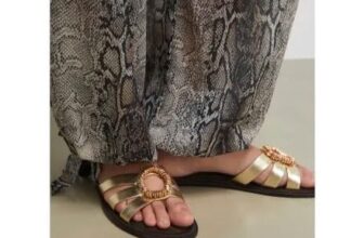 Brown Wide Fit Suede Beaded Ring Flat Sandals
