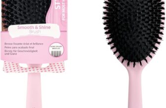 Brushworks Smooth & Shine Hair Brush Dense Nylon Bristles for Sleek Styles & Glossy Finishes Detangling & Smoothing Styler for Natural Shine Made from 64% Recycled Materials