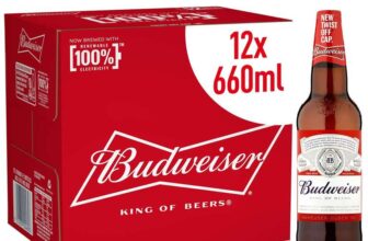 Budweiser Lager Beer Large Sharing Bottle 12 Pack 660 ml Bottles With Voucher (£18.04 S&S)