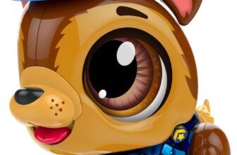 Build-a-Bot: Paw Patrol – Chase Build Your Own Interactive Paw Patrol Characters Easy Click n Create System 20 Piece STEM Robot Kit for Kids For Ages 3