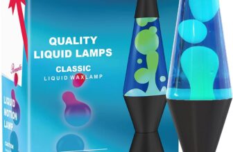 Bulb Liquid Motion Lamp, Relaxing Liquid Lamp Light, Night Light Nightlight, Mood Lights for Bedroom Living Room Office, Lamps for Adults Kids Gift (14.5, Blue Liquid with White Wax)