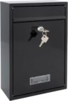 Burg Wachter Style Wall Mounted Steel Lockable Weather Resistant Post Box 31×21.5x7cm – Black