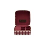 Burgundy Gingham Jewellery Case