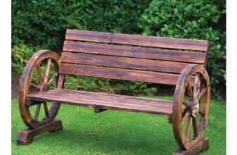 Burntwood Wagon Wheel 2 Seater Bench