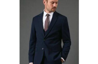 Burton Navy Tailored Fit Essential Suit Jacket