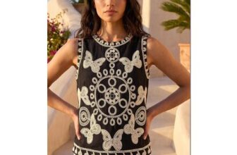 Butterfly Embroidered Vest Top Rated 4.5 out of 5