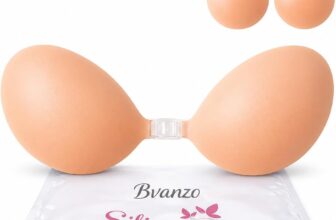 Bvanzo Stick On Bra for Women, Invisible Sticky Backless Strapless Push Up Bra with Sticky Bra Push Up, Skin Friendly and Breathable, Reusable Silicone Adhesive Bra