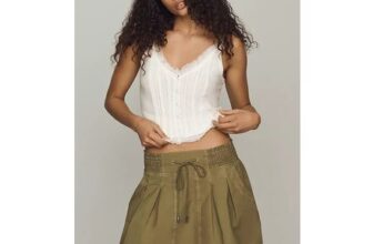By Anthropologie Pleated Drawstring Mini Skirt