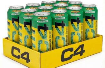 C4 Performance Energy Drinks Apple Millions 500ml (12 pack), Sugar Free Energy Drink with 160mg Caffeine, 250mg Betaine,