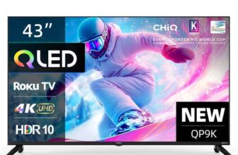 CHiQ U43QP9K 43-inch 4K Smart QLED Roku TV Free Zootude Medium Fixed Mount for 32-55 TVs