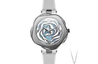 CIGA Design Denmark Rose Quartz Watch with Leather Strap