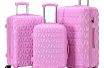 CMY Hardshell Suitcase Pink, 3 Piece Full Luggage Set